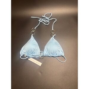 Monica Hansen Beachwear‎ NWT Bikini Triangle Padded Top Air Blue Size Large